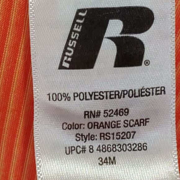 Russell Dri-Power 360 Orange Stripe Training Fit Short Sleeve Tee Small - Picture 7 of 12